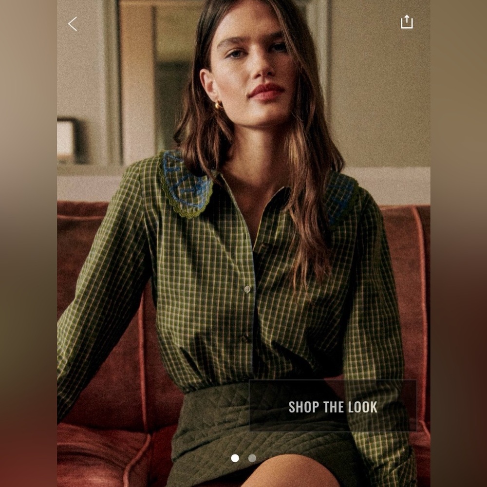 Sezane Thomy Shirt Colchester Check - Size 2